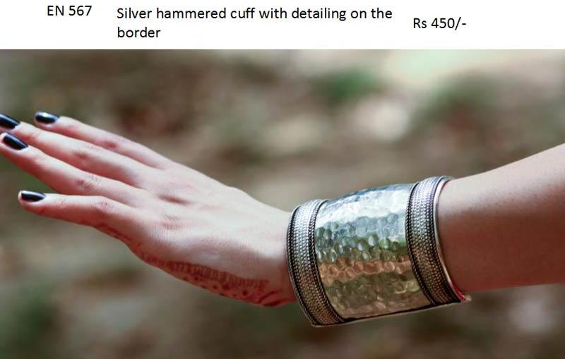 Silver Hammered Cuff Bracelet