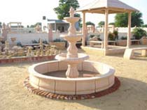 LED Sandstone Polished Water Fountain, for Garden, Fountain Color : Pink
