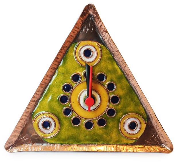 Triangular Copper Table Clock