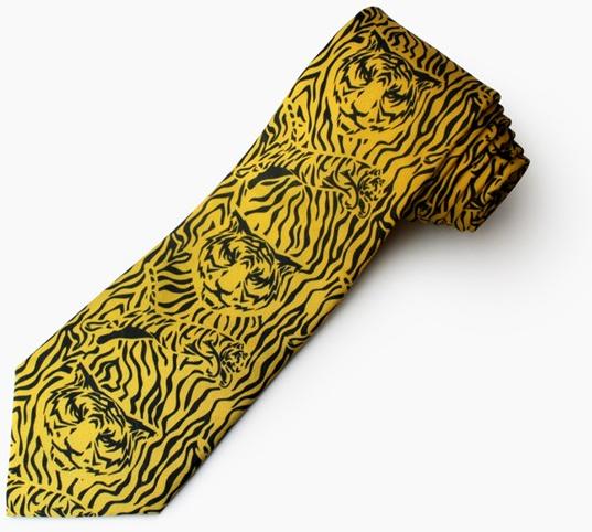 Yellow Tiger Print Necktie