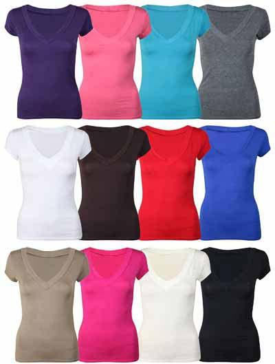 Ladies V Neck T-Shirts