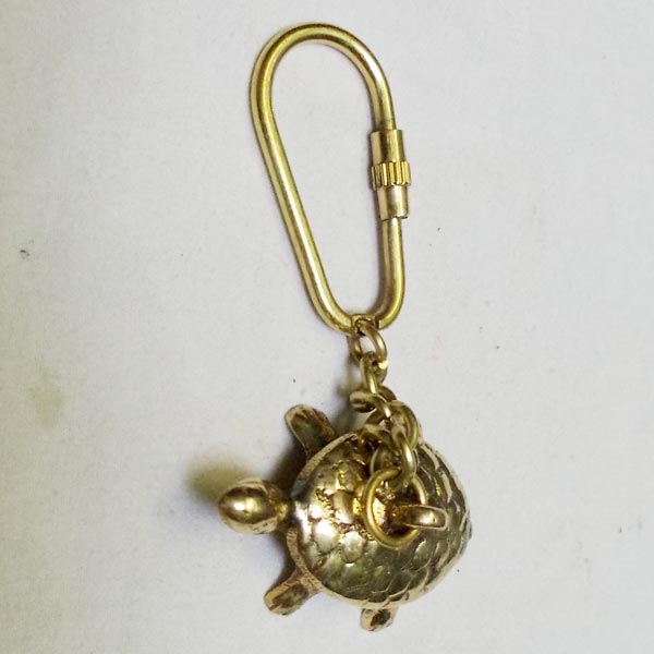 Brass Turtle Keychain