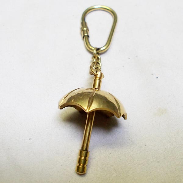 Brass Umbrella Keychain