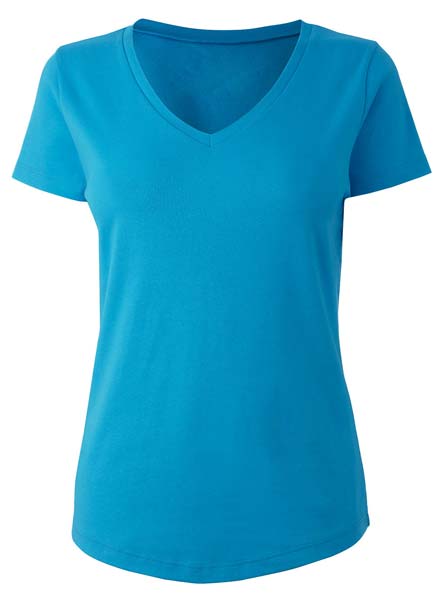 100% Cotton Ladies V-neck Plain T-shirts