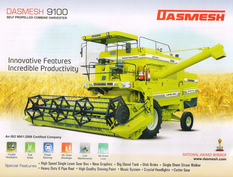 Agriculture Harvester Machine Dasmesh9100
