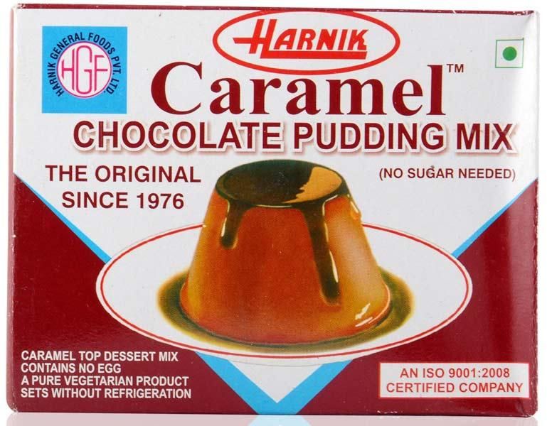 Chocolate caramel pudding, Color : Brown