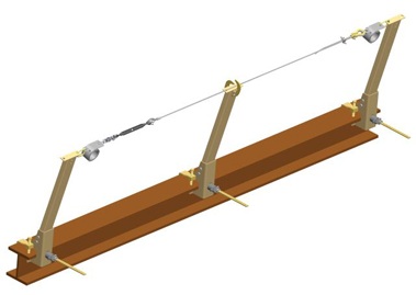 Horizontal Lifeline System, for Industrial roof tops, warehouse roofs, airforce hangars, Color : Brown