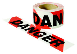 Red & White Danger Tape, for Bag Sealing, Carton Sealing, Packaging, Binding, Sealing, Feature : Heat Resistant