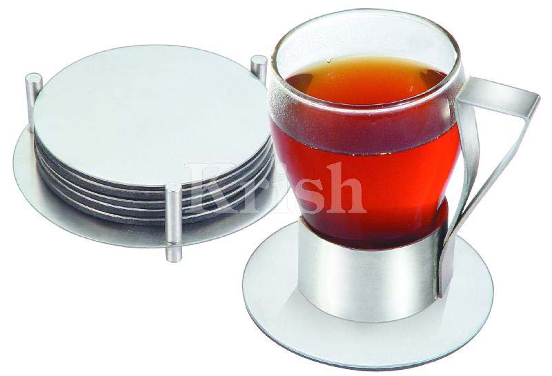 Stainless Steel Round Coaster with Stand, Feature : ECO FRIENDLY