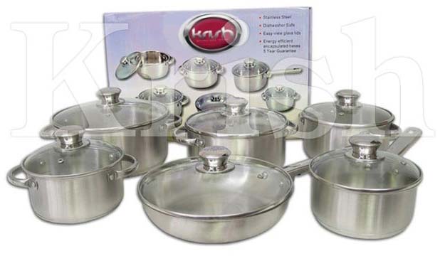 Encapsulated Regant Cookware Set with Steel Handles.