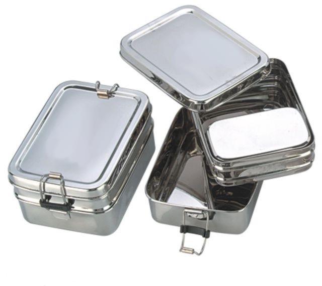 Memphis Double Lunch Box, Color : Silver