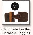Split Suede Leather Buttons