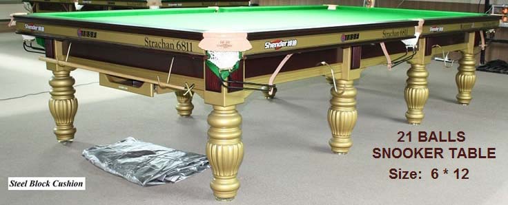 SNOOKER TABLE WITH STEEL BLOCK CUSHI N