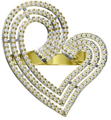 Heart Shaped Cz Stud Diamond Sterling silver ring