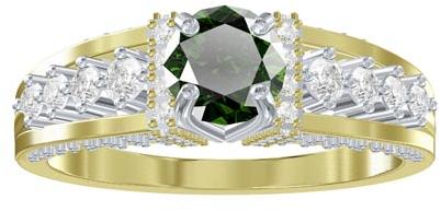 Shish Jewels Green Round cut Gemstone Sterling silver ring for women