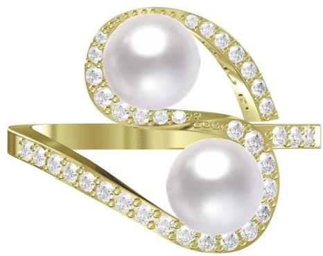 Shish Jewels Two Pearl Set Sterling Silver Ring