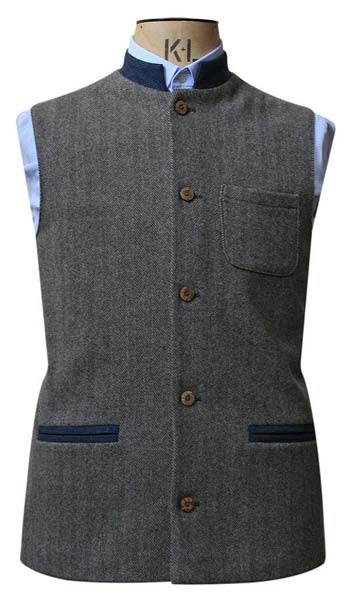 Tweed Nehru Jacket by Navin Bharat Woollen & Cotton Industries from ...