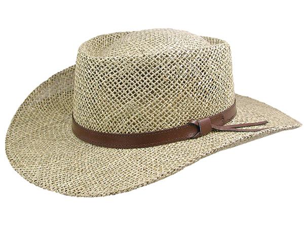 mens seagrass straw fedora hat