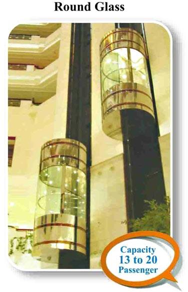 Round Glass Panoramic Capsule Elevator