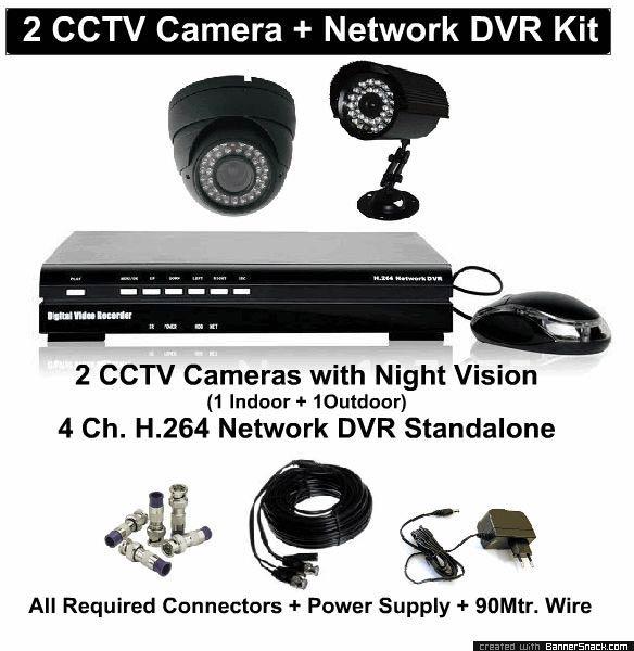 2 CCTV Camera and 4 Inch DVR System Combo