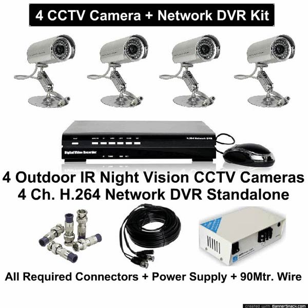 4 Bullet Camera and 4 Inch DVR System Combo