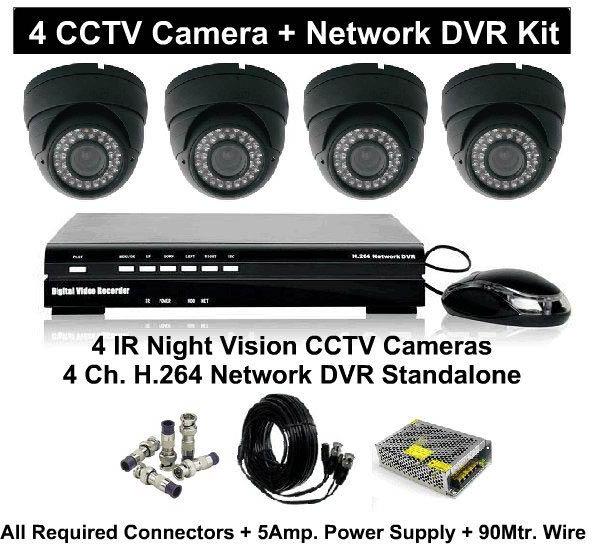 4 Dome Camera and 4 Inch DVR System Combo