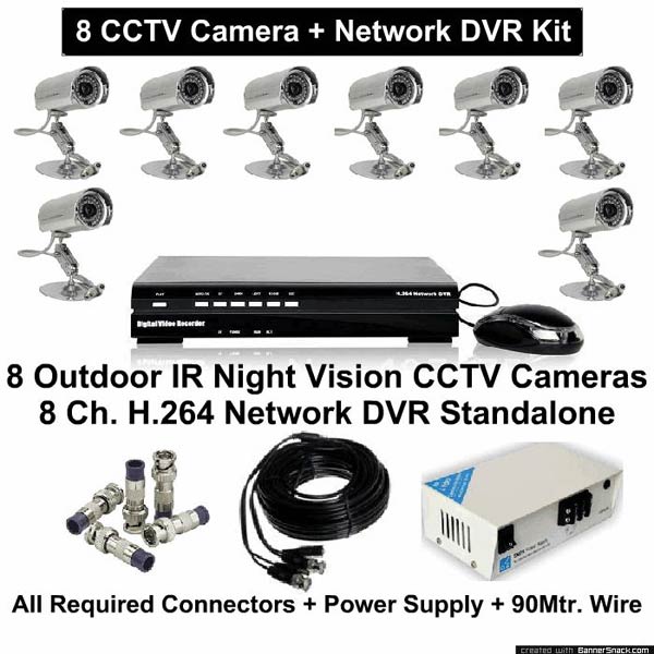 8 Bullet Camera and 8 Inch DVR System Combo
