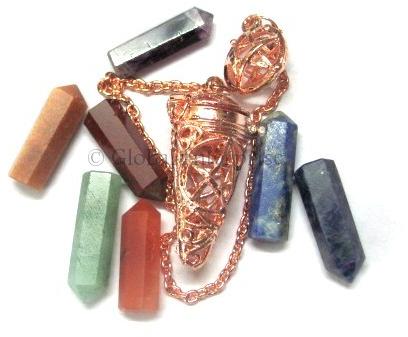 Seven Chakra Cage Pendulums Copper