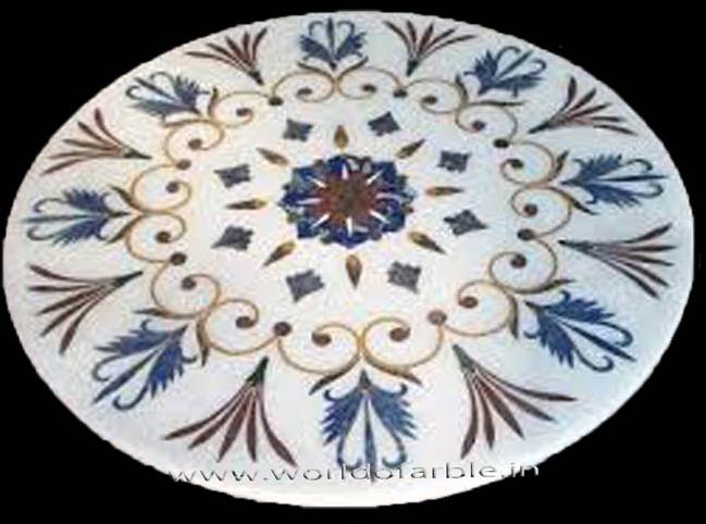 Marble Inlay Round Table