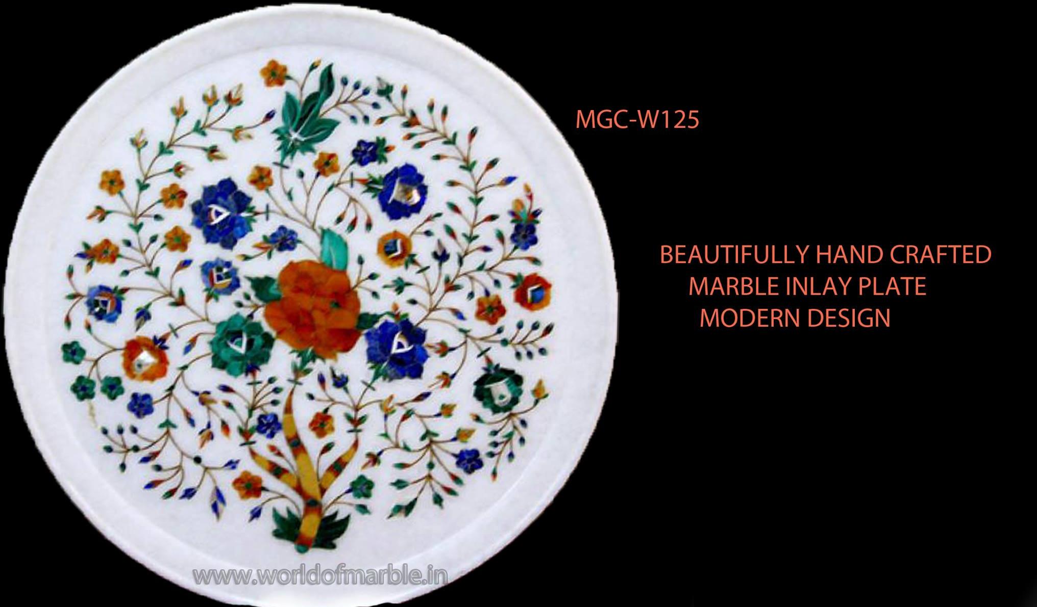 Round Marble Inlay Plate