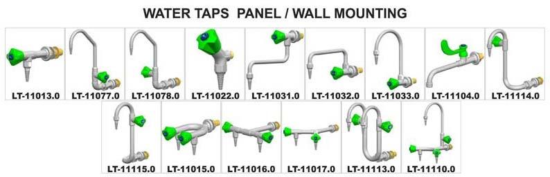 Panel - Wall Mounting Sink Taps For Laboratory