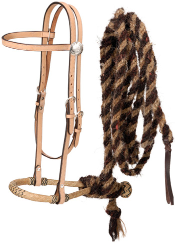 Hackamore with Real Horse Hair Mecate