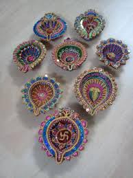 Handmade Decorative Diya, Color : Traditional Colors