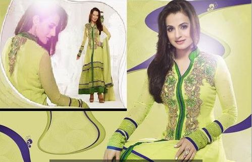  Celebrity Anarkali Dress, Color : Multi