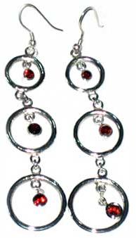 GE-08 silver gemstone earrings