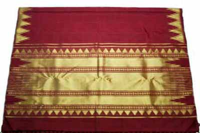 SKP-J.R.-A002 Zari Temple Silk Saree, Age Group : Girls