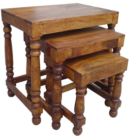 Wooden Round Leg Table Set
