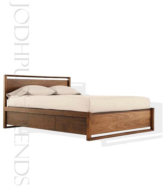 Storage Wooden Platform Bed
