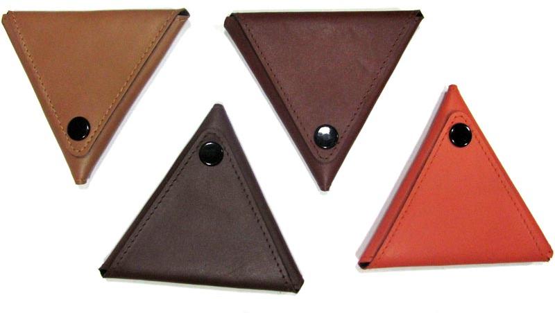 Triangle Leather Polished Coin Purse, for Gift, Packaging Type : Plastic Bag