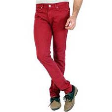 Mens Red Slim Fit Jeans