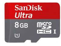 SanDisk Micro SD 8 GB Class 10 Ultra Card