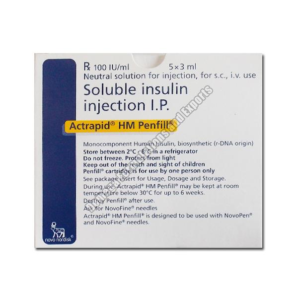 Novo Nordisk Actrapid HM Penfill Injection, Medicine Type : Allopathic