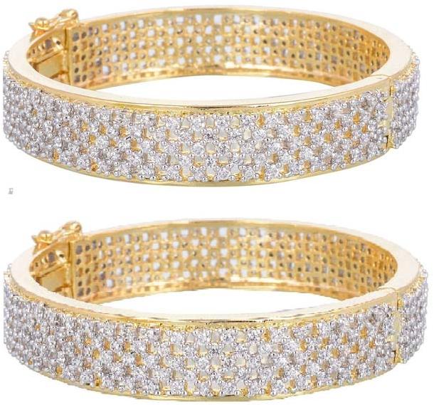 Gold Plated Cubic Zircon Bangles