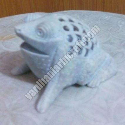 Soft Stone Undercut Frog Sculpture
