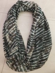 Polyester Butterfly Printed Infinity Scarf