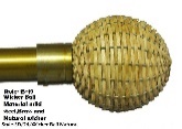 Wicker Natural Curtain Rod Balls