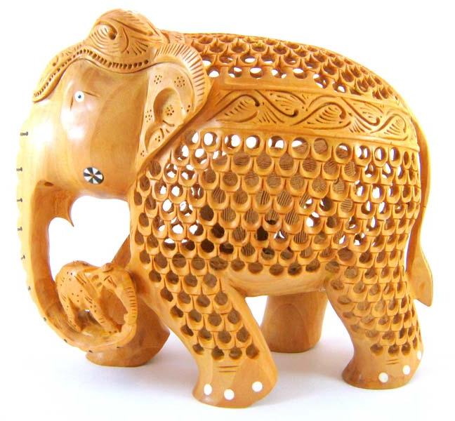 Wooden Jali Elephant