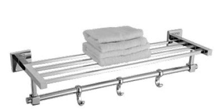 Polish Stainless Steel CH-1008 Choko Towel Rack, for Home, Hotel, Pattern : Plain