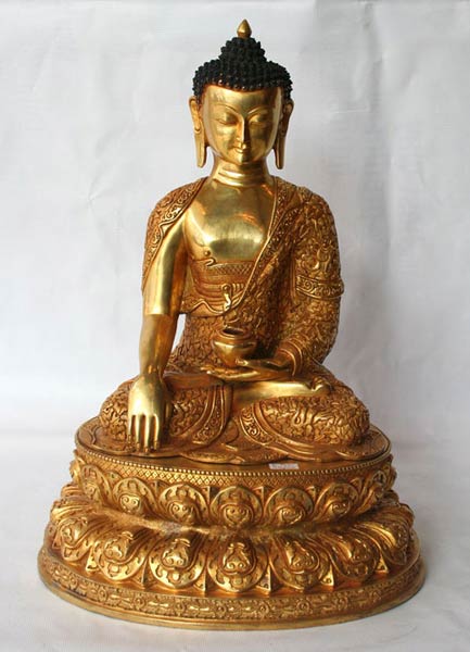Non Polsihed Copper Buddha Statue, for Garden, Home, Office, Shop, Style : Antique