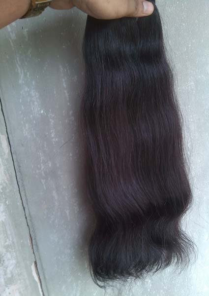 Unprocessed MACHINE WEFT human hair, Color : NATURAL BLACK